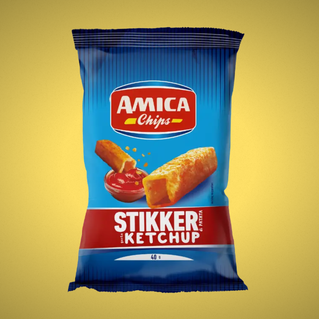 Amica Chips Patatina "Stikker" - Classico e Ketchup 50gr.