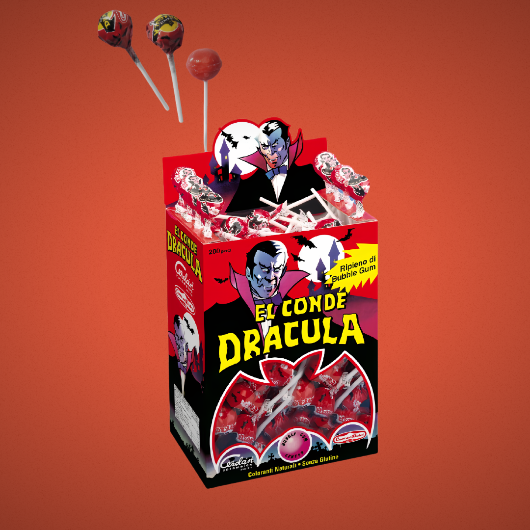 Lecca Lecca - Chupa El Conde Dracula Ciliegia - Display 200pz.