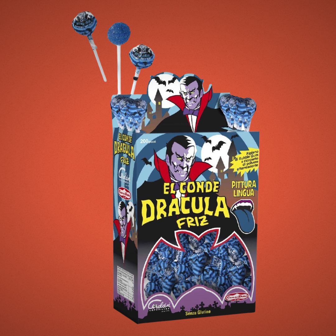 Lecca Lecca - Chupa El Conde Dracula Frutti di Bosco- Display 200pz.