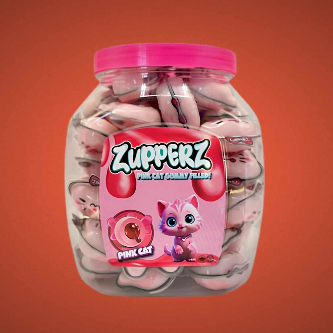 Zupperz - Barattolo Gatti Rosa Gommosi 50pz.